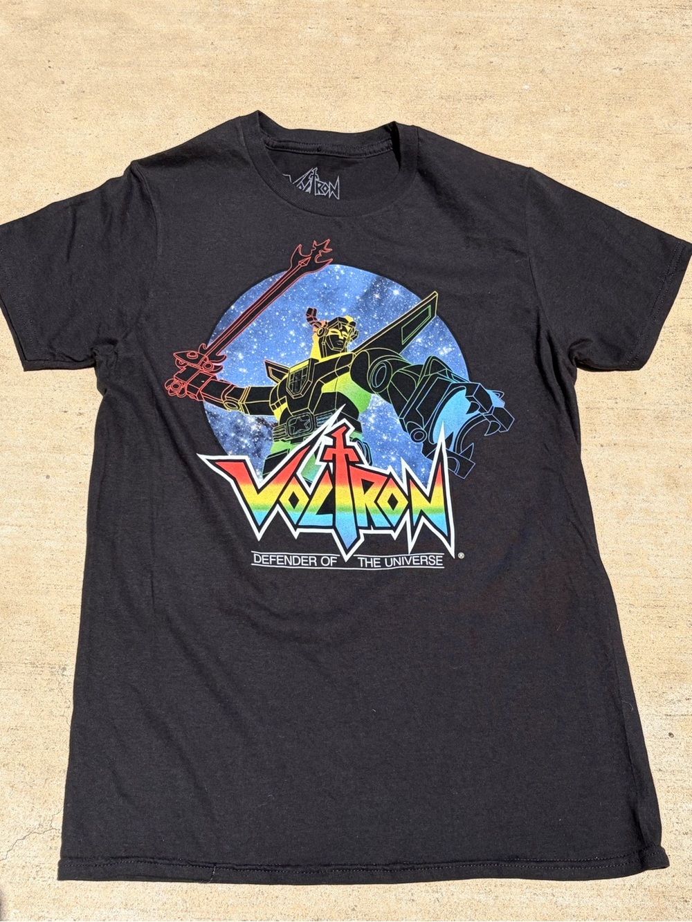 Voltron Defender of the Universe Black Graphic Tee
